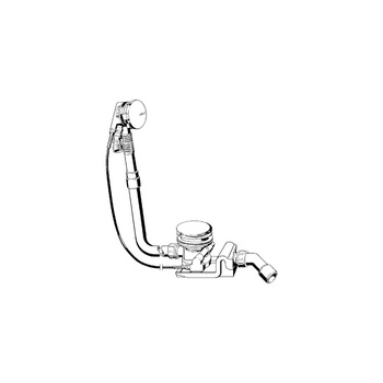 Rotaplex Trio-komplet odpływowo-przelewowy Visign RT5 nr wzoru 6141.60 DN: 40/50 długość cięgna Bowdena: 725 L: 150–400 H: 180–430 wanna z odpływem pośrodku do wanien z otworem odpływowym fi 90