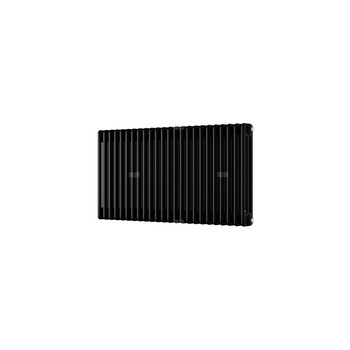 Grzejnik żeberkowy INSTAL-PROJEKT TUBUS 3 stal, podłączenie dolne v odwracalne, rozstaw 50 mm 570 x 1055 mm, kolor black structure (RAL 9005), moc 1212 W