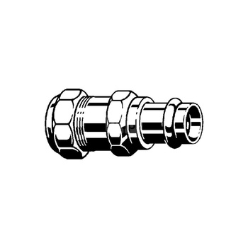 Złącze przejściowe Sanpress VIEGA 22156 trzyczęściowy, brąz / brąz, DN 25 x 28 mm (gw x mz), 104 mm, (głębokość: 73 mm) z uszczelką