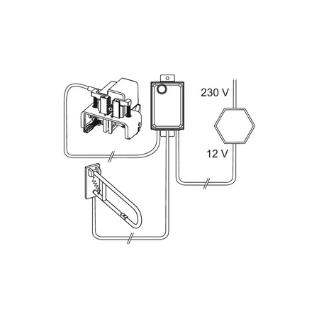 Mechanizm spłukujący elektroniczny do WC TECE planus 12 V, przycisk elektryczny montowany na poręczy - wersja przewodowa