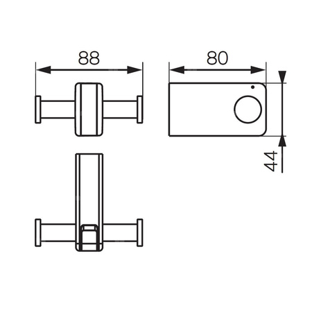 EMOTION wieszak podwójny, chrom