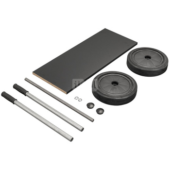 Zestaw kół z półką na materiał