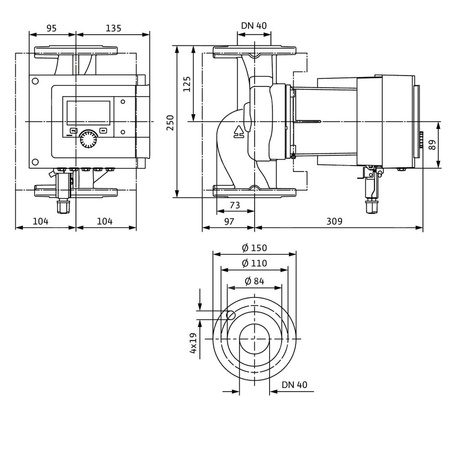 Pompa obiegowa WILO Stratos MAXO 40/0,5-16 PN16 1 x 230 V 50/60 Hz, PN 16/16bar