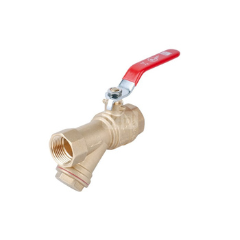 Zawór kulowy PERFEXIM PHA-006 mosiądz chromowany, PN30 1/2'' GW z filtrem skośnym, uchwyt: dźwignia