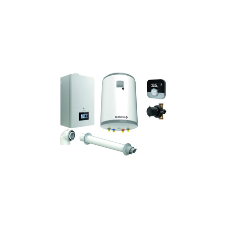 Pakiet - Kocioł gazowy jednofunkcyjny DE DIETRICH Virtuens Smart 15 kondensacyjny wiszący 2.6 - 16.3 kW+ Zestaw powietrzno-spalinowyKoncentryczny PP/Alu fi 60/100 + RegulatorSMART TC + Zasobnik c.w.uAQUAvie100 + Filtr magnetyczny XS90 A