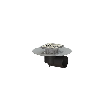 Wpust KESSEL Ecoguss z 1 przyłączem DN 100, odpływ poziomy (zdejmowany), kratka 138x138mm stal nierdzewna