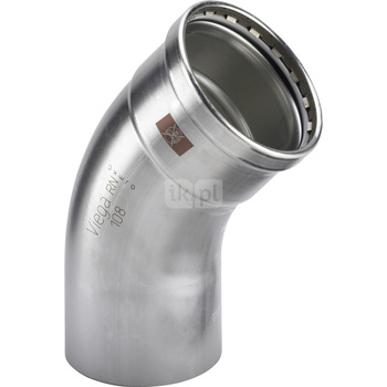 Łuk 45' VIEGA 17261XL, stal nierdzewna / stal nierdzewna, 108 mm (zw x zz)