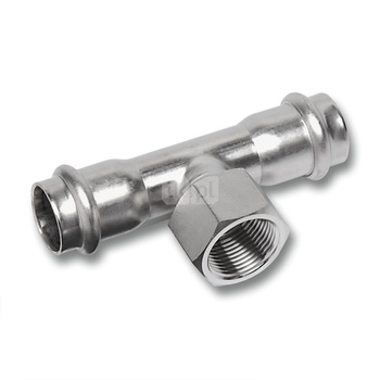 Trójnik SANHA NiroSan Press, stal nierdzewna 76,1mm x 1'' x 76,2mm (ZW x GW x ZW)