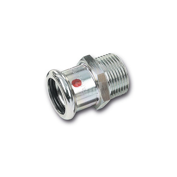 Nypel SANHA Therm, stal (Cynk/nikiel), 18 mm x 1/2'' (zw x GZ)