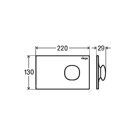 Przycisk do WC ekspozycyjny Prevista Visign for More 202 nr wzoru 8622.19 płytka maskująca: metal biały błyszczący klawisz: metal chromowany