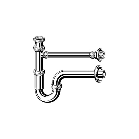 Syfon rurowy mosiądz chrom., nr wzoru 5611.02 G: 1¼ DN: 32