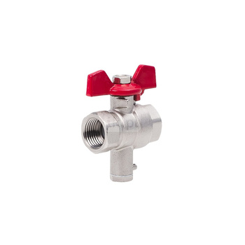 Zawór kulowy PERFEXIM PHA-002C mosiądz niklowany, PN30 1/2'' GW z przyłączem m10x1, uchwyt: motylek