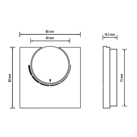Regulator temperatury SALUS RT20, montaż natynkowy