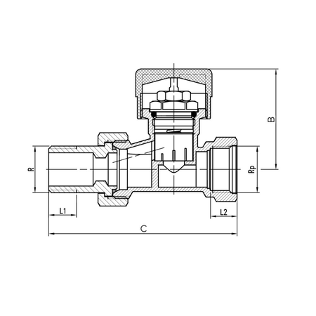 Zawór termostatyczny prosty 1/2"