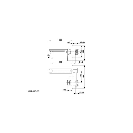 Bateria umywalkowa ścienna KFA Armatura MOKAIT, czarny, montaż podtynkowa
