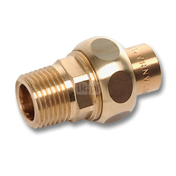 Śrubunek SANHA 4343G trzyczęściowy, brąz, 10 mm x 1/4'' (lut wewnętrzny x GZ)