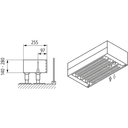 Konwektor Kermi Kon m. Str. Typ44 BH140x255x3600mm QN4939, weiß, 6bar, m. Abd., AB Uni.
