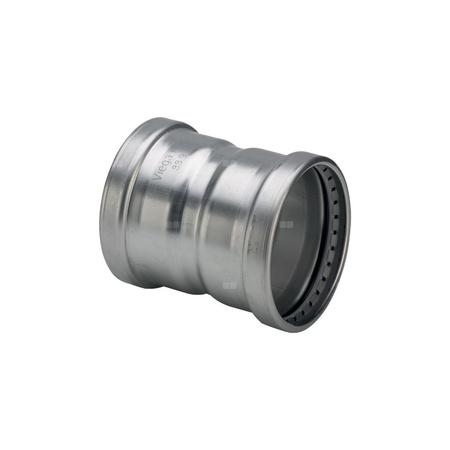 Mufa Sanpress VIEGA 2315XL jednoczęściowy, stal nierdzewna (stan surowy) / stal nierdzewna (stan surowy), 76,1 mm (mz x mz), 125 mm