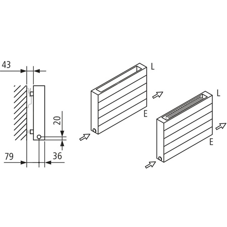 Grzejnik płytowy typ 22 KERMI HHN, z osłonami wym. 840 x 1200 mm, kolor biały, moc 2408 W
