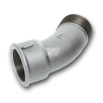 Łuk 45' SANHA 40#, żeliwo (cynk/nikiel) (ocynk), 3/4'' (GW x GZ)