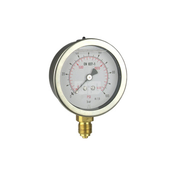 Manometr z rurką Bourdona AFRISO RF wstrząsoodporny D801 -1/1,5 bar G1/2B radialne fi 100 mm, kl. 1,0%