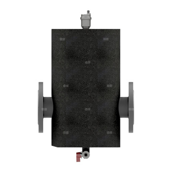 Kołnierzowy separator powietrza SPK+ 250 – DN100 z wyposażeniem dodatkowym, z izolacją, malowany