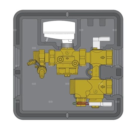 Zestaw przyłączeniowy dla klimakonwektorów ze zwężką Venturiego DN 20 kv=0,5