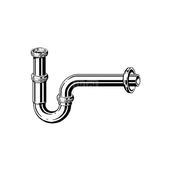 Syfon rurowy mosiądz chrom., nr wzoru 5611.917 G: 1¼ DN: 32