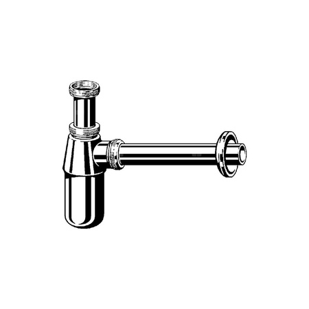 Syfon butelkowy mosiądz chrom., nr wzoru 5763 G: 1½ DN: 40