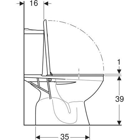 Zestaw stojącej miski WC Koło Idol ze spłuczką nasadzaną, lejowa, wylot poziomy, z deską sedesową