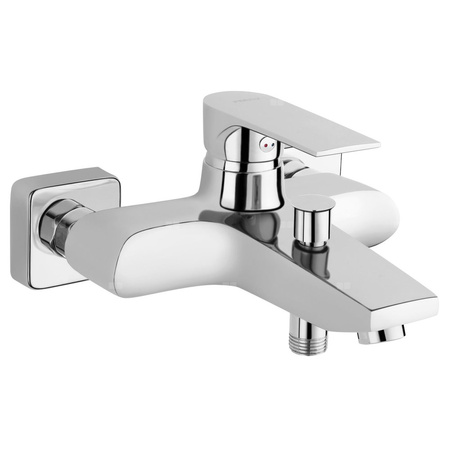 Bateria wannowa ścienna FERRO ALGEO SQUARE, kolor chrom