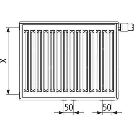 Grzejnik płytowy typ 11 KERMI Profil-Vplus, lewy, z osłonami wym. 600 x 1600 mm, kolor biały, moc 1566 W
