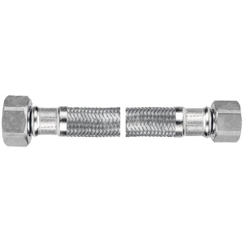 Wąż przyłączeniowy elastyczny FERRO z oplotem (stal), GW x GW, 1/2'' x 3/8'', długość 80 mm