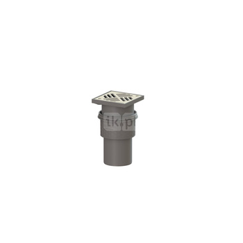 Wpust KESSEL Practicus z 1 przyłączem DN 100, odpływ pionowy (zdejmowany), kratka 138x138mm stal nierdzewna
