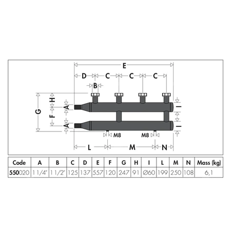 2 Rozdzielacz do instalacji grzewczych i chłodniczych
