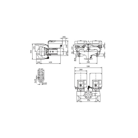 Pompa obiegowa WILO Stratos GIGA 2.0-D 65/1-25/2,2-R1 typu in-line z silnikiem znormalizowanym 50/60 Hz, moc silnika 2.1kW 3.6 A 3600 obr/min, wlot Kołnierz DN 65