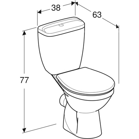 Zestaw stojącej miski WC Koło Idol ze spłuczką nasadzaną, lejowa, wylot poziomy, z deską sedesową