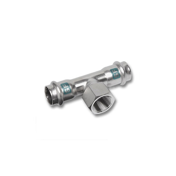 Trójnik SANHA NiroSan SF stal nierdzewna 18 mm x 3/4'' x 18 mm (zw x GW x zw)