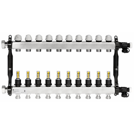 Rozdzielacz do ogrzewania podłogowego AFRISO ProCalida VA 1C 10-obieg. stal nierdzewna GZ 1'' x euroconus 3/4''