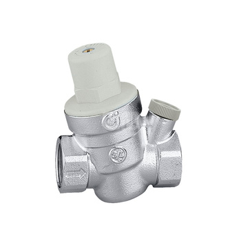 Regulator ciśnienia CALEFFI 5334 mosiądz (niklowanie), GW 1'', 16 bar, wersja skośna