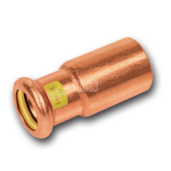 Nypel SANHA Press Gas redukcja, miedź, 28 mm x 18 mm (zz x zw)