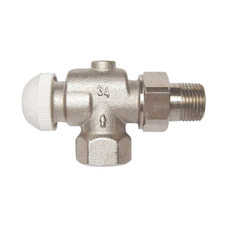 Zawór grzejnikowy termostatyczny HERZ TS-90 kątowy spec., połączenie 1/2'' (niklowanie) niebieski