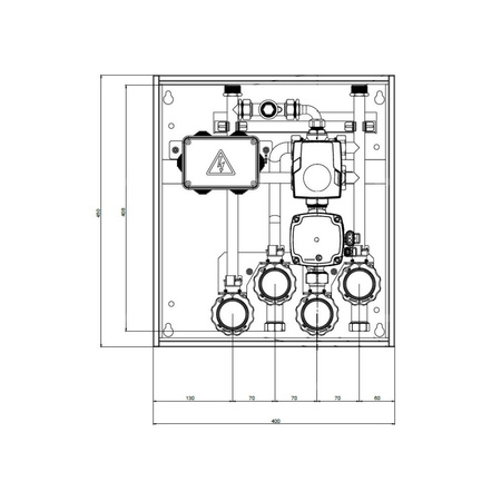 Grupa pompowa AFRISO PrimoBox ACB 910 GZ x GW 3/4'' x 3/4'', z zaworem mieszającym, z siłownikiem arm 141 proclick