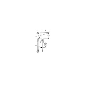 Bateria umywalkowa XERIS E-T 9V, chrom elektroniczna z termostatem typ HDM, mid