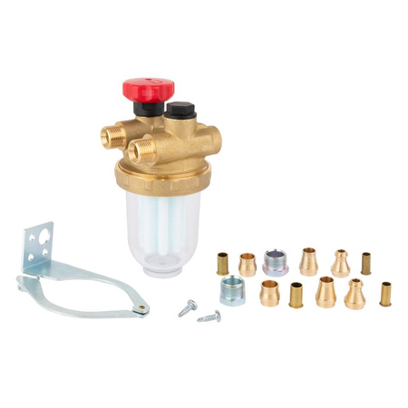 Filtr olejowy AFRISO Z500Si dwururowy fi 3/8'' x 3/8'' GW x GZ, z wkładem plastikowym, maks. przepływ 200 l/h