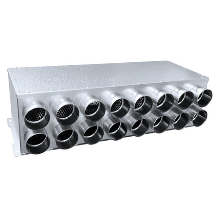 Rozdzielacz TopFlex Metal przelotowy dwurzędowy z izolacją wewnętrzną DN200/przyłącza 16 x DN75