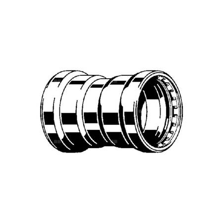 Mufa Megapress VIEGA 4215XL jednoczęściowy, stal (cynk/nikiel), DN 100 (mz x mz), 200 mm, (głębokość: 40 mm) z uszczelką