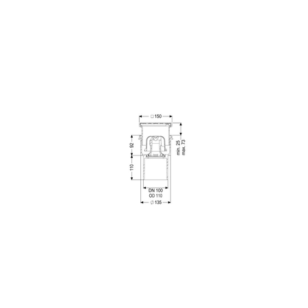 Wpust KESSEL Ecoguss z 1 przyłączem DN 100, odpływ pionowy, kratka 138x138mm stal nierdzewna