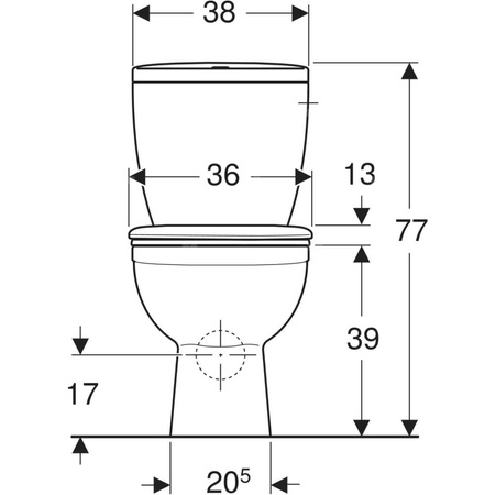 Zestaw stojącej miski WC Koło Idol ze spłuczką nasadzaną, lejowa, wylot pionowy, z deską sedesową