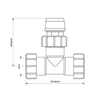 Trójnik z zaworem napowietrzającym 40mm